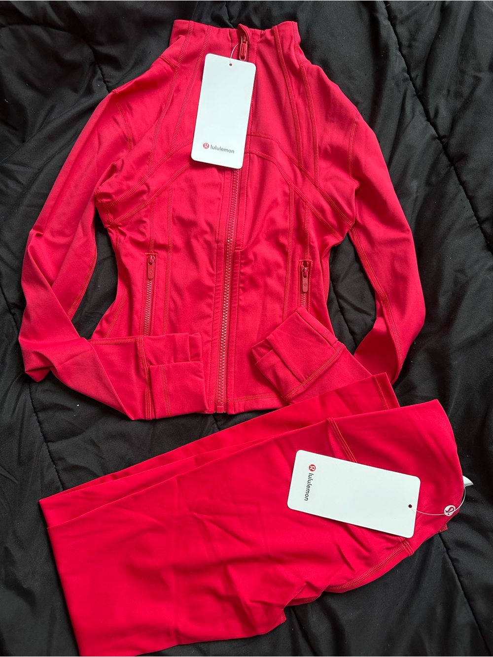 lululemon athletica Women's Bright Pink Jacket & Leggings Set